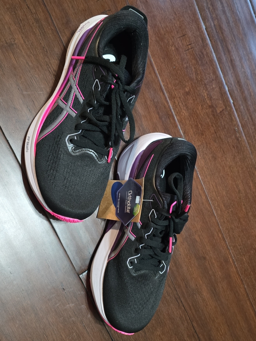 Asics Women's Black Running Shoes with Pink Accents